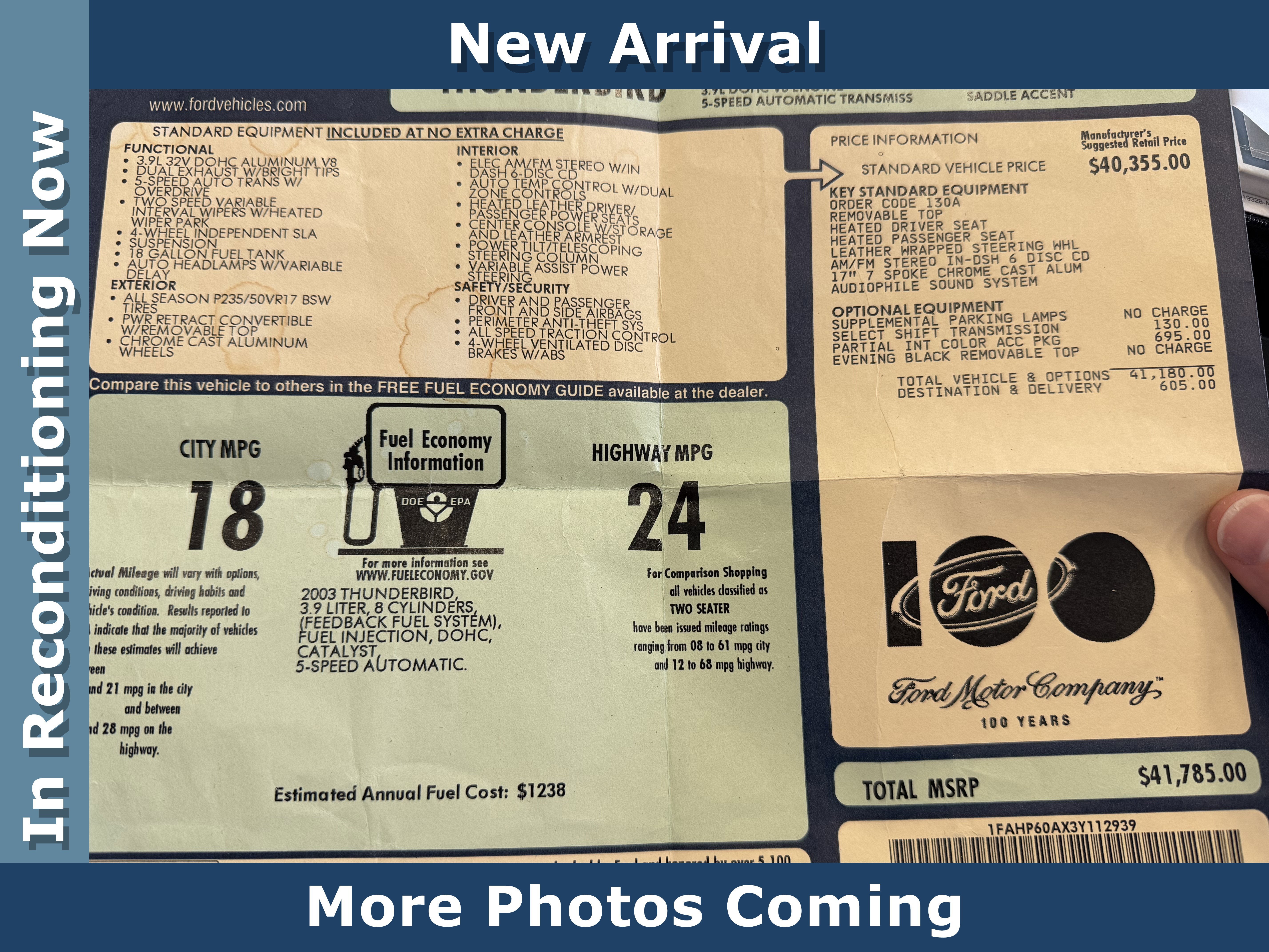 2003 Ford Thunderbird Base