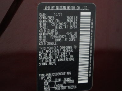 2022 Nissan Armada Platinum 4x4