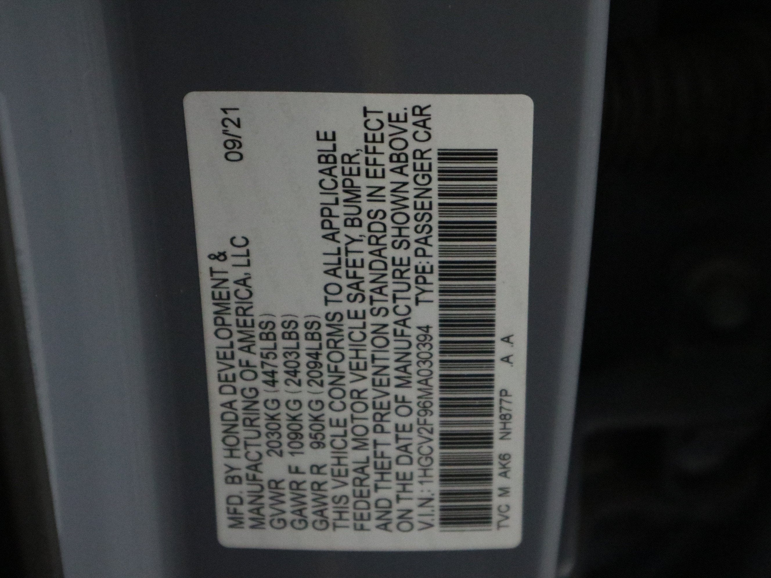 2021 Honda Accord Touring