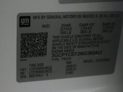 2021 Chevrolet Silverado 1500 Custom Trail Boss