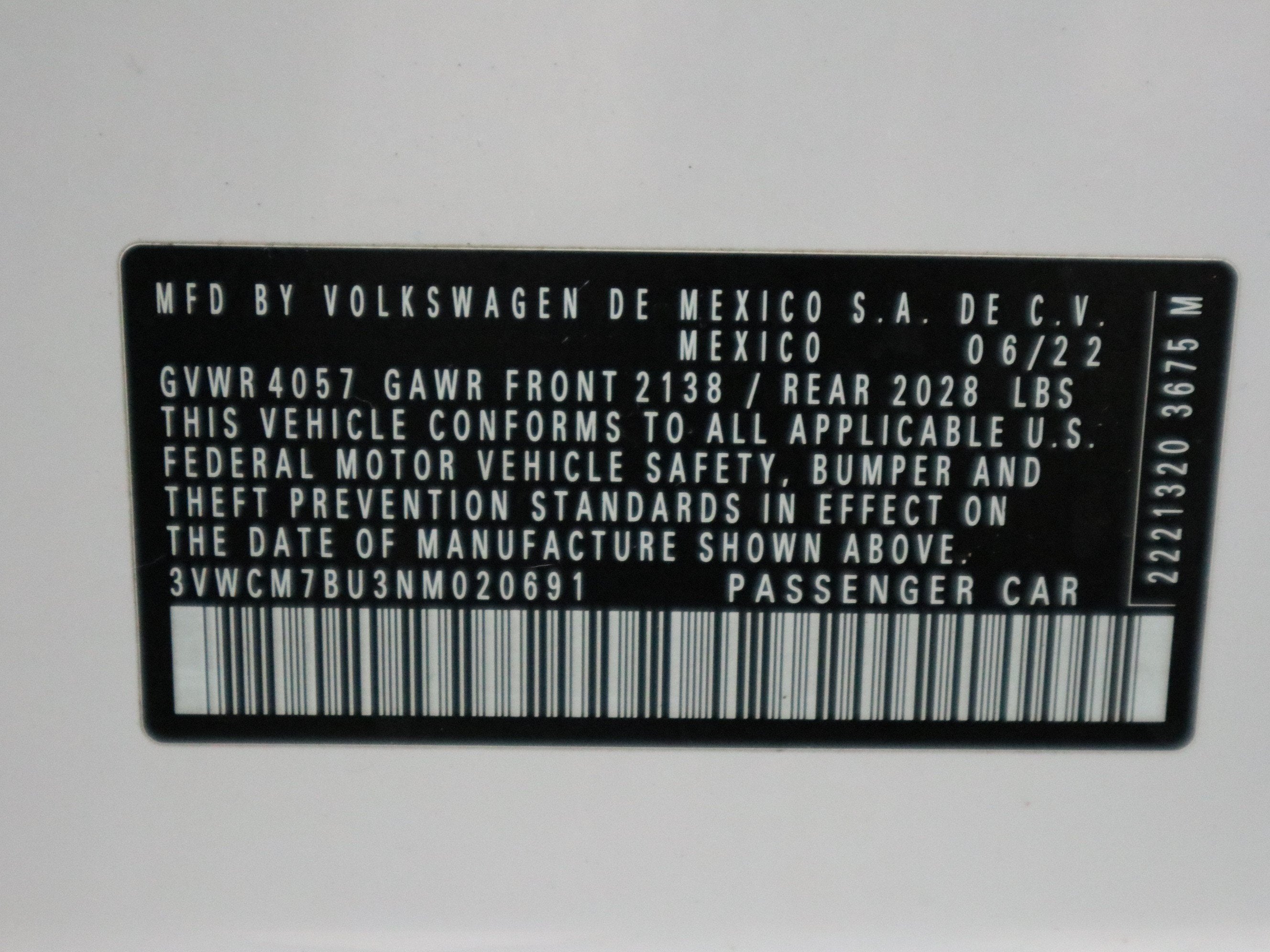 2022 Volkswagen Jetta 1.5T S