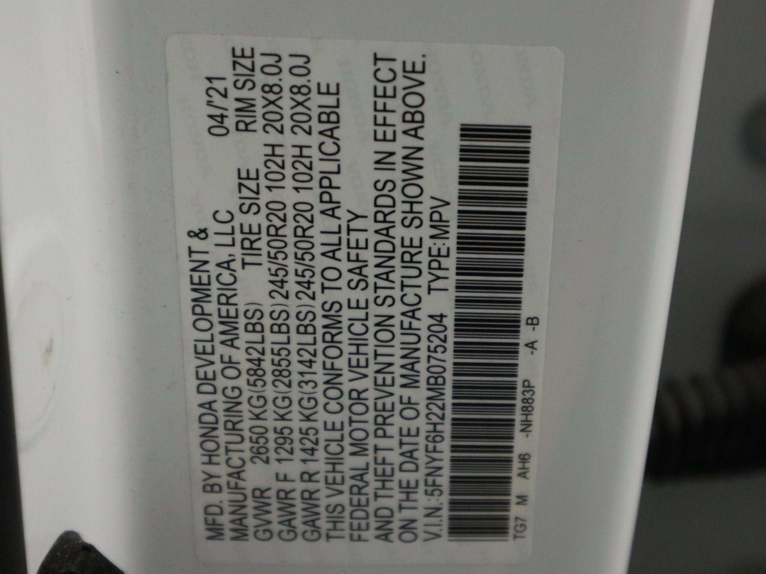 2021 Honda Pilot Special Edition