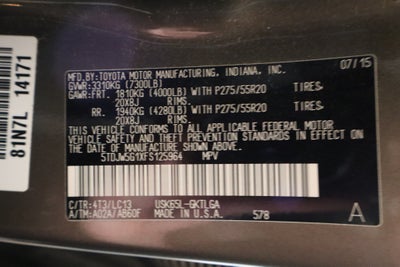 2015 Toyota Sequoia Limited 5.7L V8
