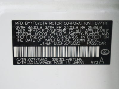 2015 Lexus IS 250 NA